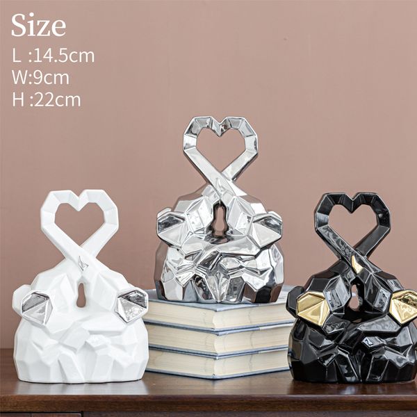 

ceramic electroplating creative lovely animal swan family home decoration combination decoration gift jewelry