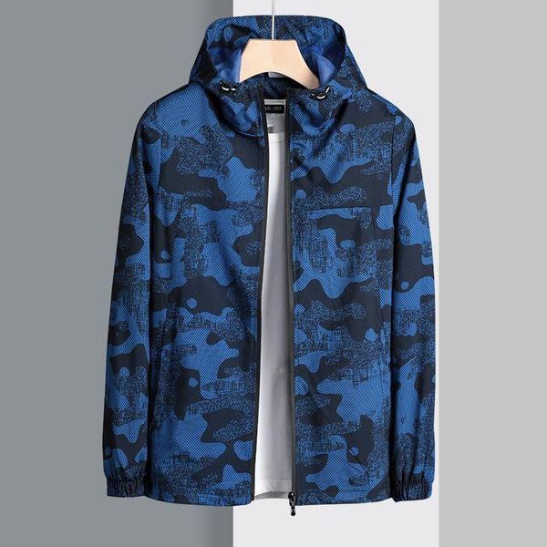 

men's jackets spring and autumn printed coat youth windbreaker casual sportswear hooded jacket thin 5177, Black;brown