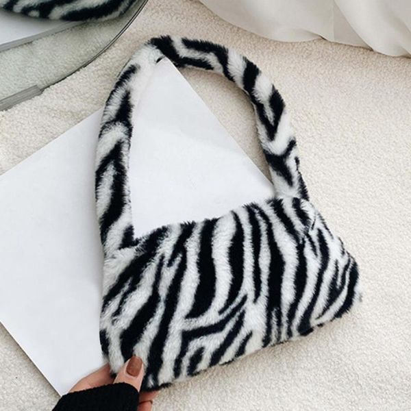

waist bags shoulder bag leopard print portable women square all match plush underarm clothing accessory cow