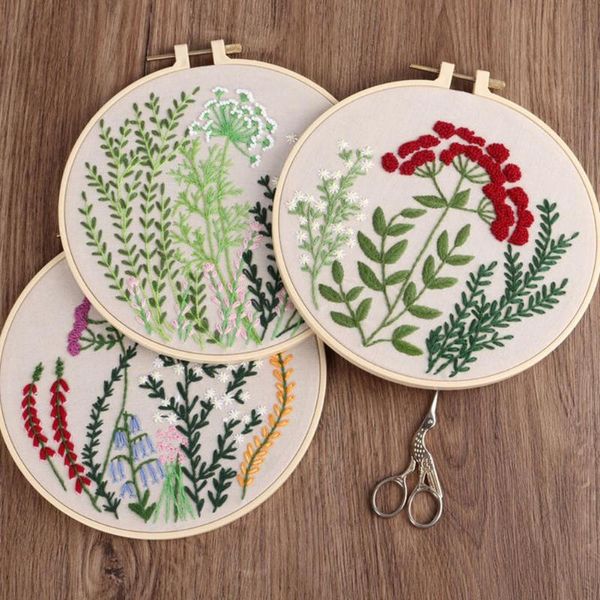 

other arts and crafts diy flowers embroidery starter kit handwork needlework plants pattern craft cross stitch ribbon painting threads tools