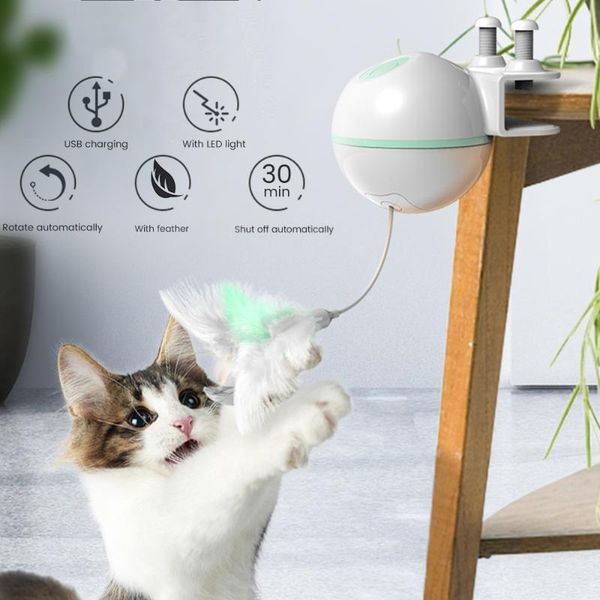 

cat toys usb rechargeable battery electric rolling ball for interactive laser magic toy with light keep your pet busy
