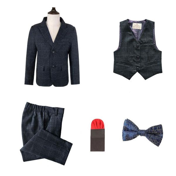 

clothing sets flower boys formal wedding suit gentleman kids birthday dress school children evening performence violin dance show costume, White