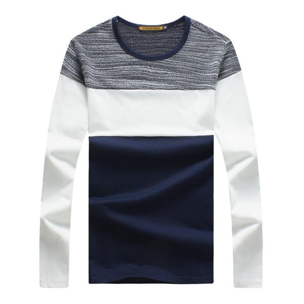 

men's t-shirts arrival t-shirt men 2021 spring autumn long sleeve o-neck t shirt brand clothing fashion patchwork cotton tee, White;black