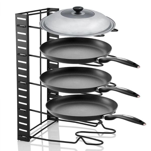 

5 tiers pot frying pan lid storage rack organizer kitchen cookware pan pot shelf accessories storage rack