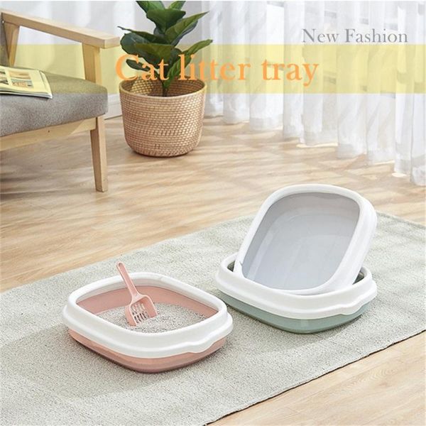 

storage bottles & jars pet toilet bedpan anti splash cats litter box cat dog tray with scoop kitten clean toilette home plastic sand supplie