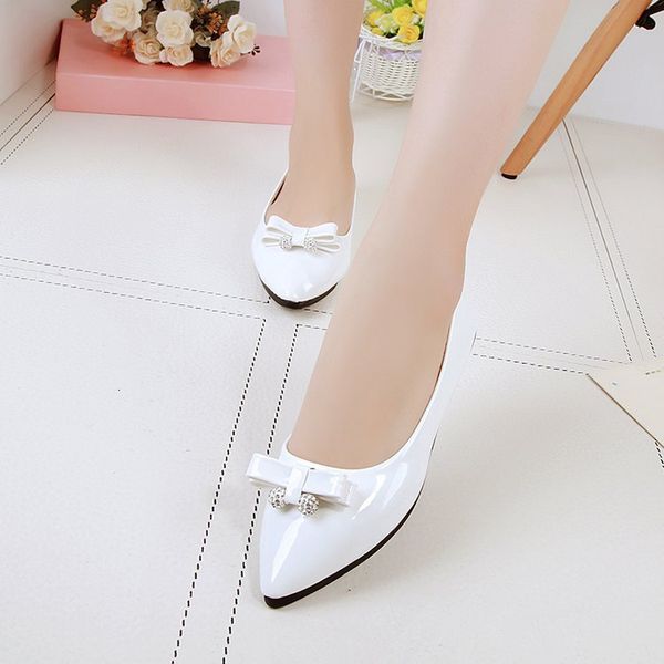 

high heels white female with 5 cm bowknot pointed joker big work shoes 2021 new 567 cth8, Black