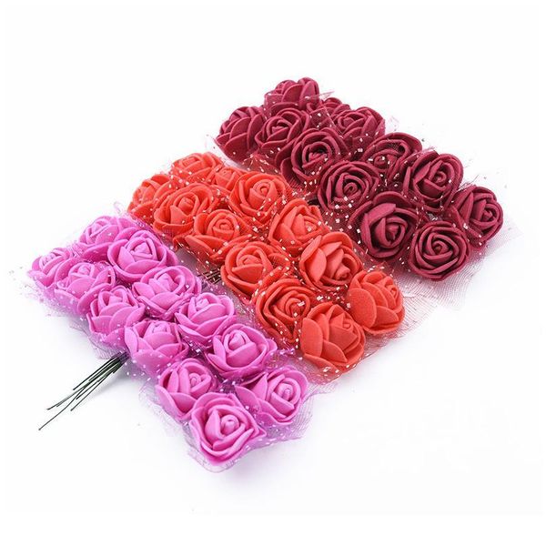 

144pcs artificial flower newyear christmas decorative wreath diy gift candy box scrapbook fake plant wedding vase for ho jlltar