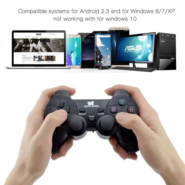 

data frog 2 pcs wireless game joystick for android mobile phone 2.4g joystick gamepad for pc dual controller accessories