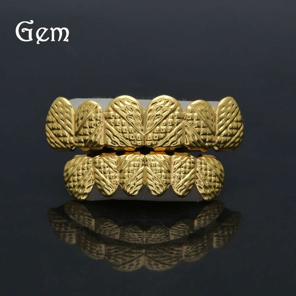 

new hip hop gold plated tooth cover cross section texture teeth gold plated teethgrillz, Silver
