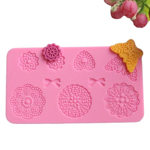 

cake tools silicone lace gift decoration fondant baking diy tool flower butterfly bow-knot mat
