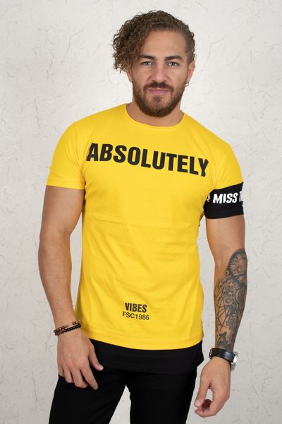 

yellow hem detail front t-shirt 2002024 j1cv, White;black