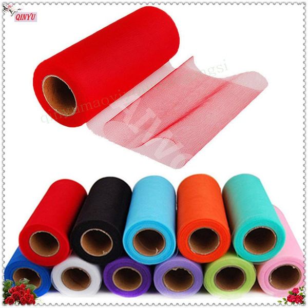 

15cm x 22m organza sheer gauze for table runner and home garden wedding party decoration roll crystal tulle fabric 7z