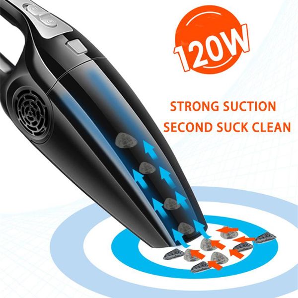 

vacuum cleaner wireless portable handheld 120w 12v for car strong suction wet and dry dual use usb aspirador carro