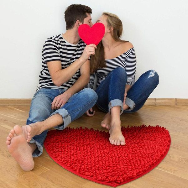 

carpets heart shaped rug for valentine's day home decoration non-slip front door bath mat carpet entrance wedding party alfombra