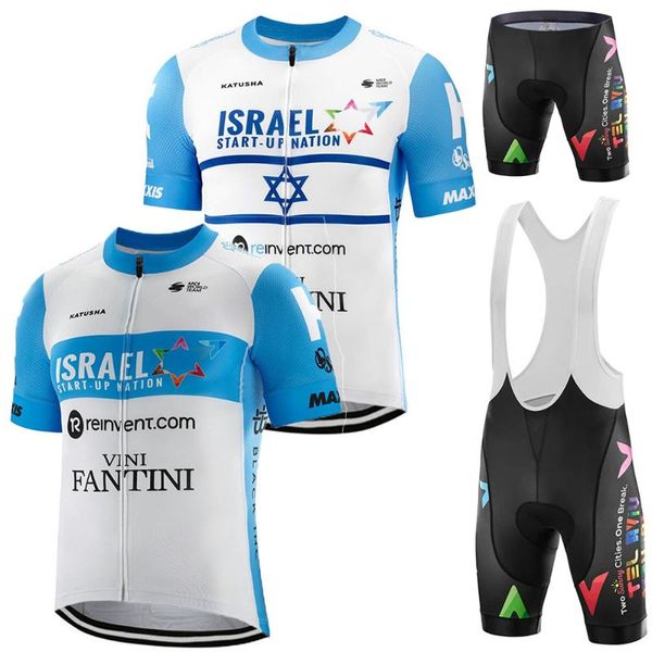 

racing sets 2021 israel start up nation cycling jersey set men clothing road bike shirts suit bicycle bib shorts mtb maillot culotte, Black;blue