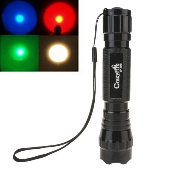 

other led lighting crazyfire 501b tactical white /green /red/blue light cree xmlt6 q5 5-mode super bright 18650 lantern torch