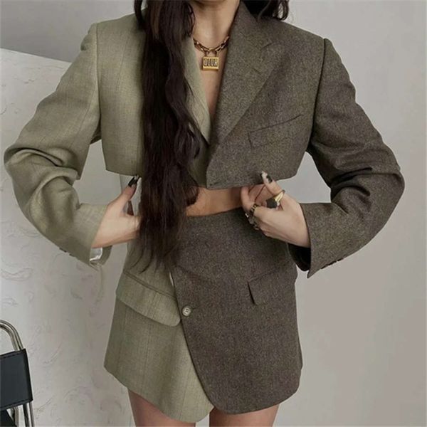 

short small suit autumn women's style lapel jacket collar, Black;brown