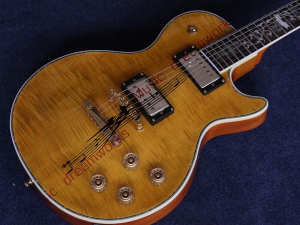 

wholesale electric guitar oem, quilted maple metal accessories custom bound guitar kit