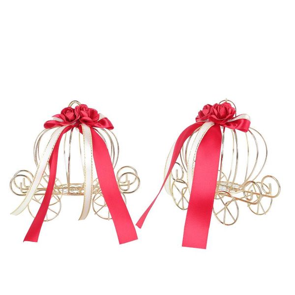 

gift wrap 2pcs wedding decorative candy box beautiful pumpkin carriage iron case