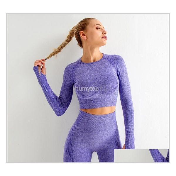 

seamless women yoga set workout sportswear gym clothing fitness long sleeve crop high waist leggings sports suits1 uzwxv vytcg, White;red