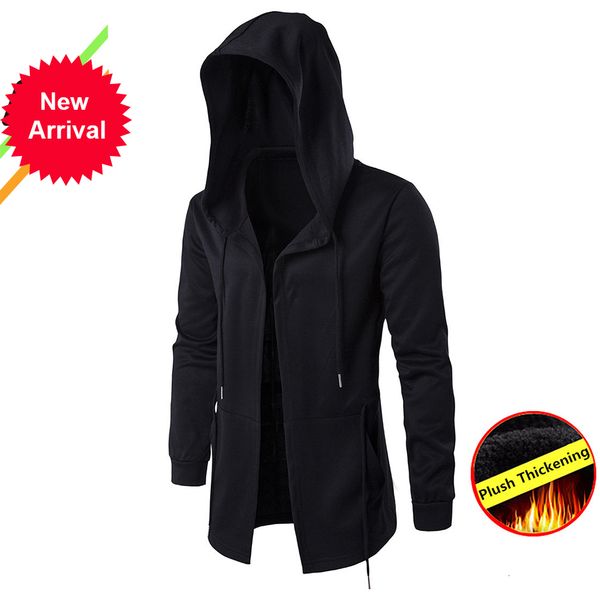 

2021 Winter New Hoodies Plush Sweatshirts Casual Solid Long Sleeve Hoodie Men Assassin's Creed Hooded Thick Loose Jacket Coats Ku2g J3AG, Black