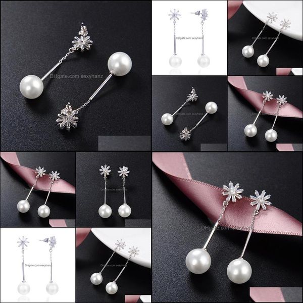 

other earrings jewelry s925 sterling sier pearl statement gift for girl women excellent party beautif chd00629 drop delivery 2021 aeoav, Golden;silver
