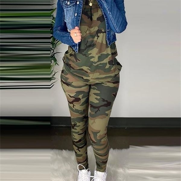 

women fashion casual two-piece set suits sportwear female autumn clothes camouflage half sleeve & fitted pants 211105, White