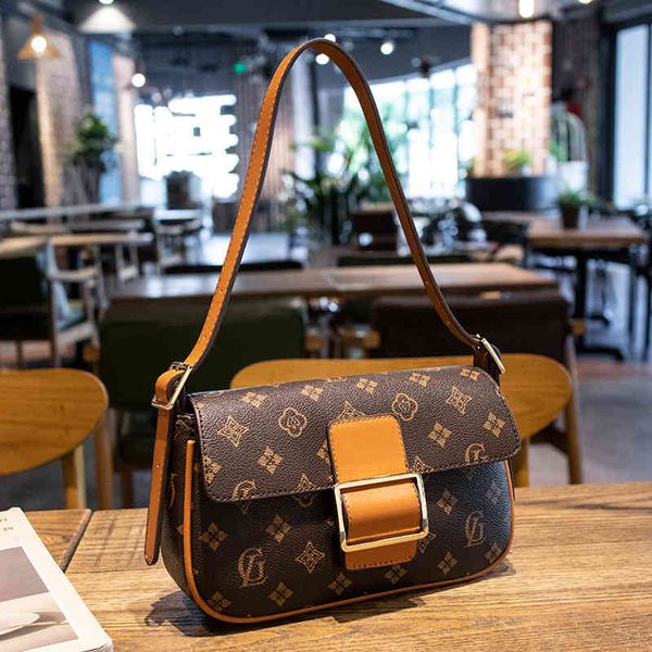 

handbags bags female messenger 2021 fashion small square handbag old flower armpit shoulder, Black;red