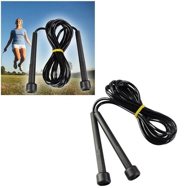 

jump ropes black 2.6m 9ft plastic handle speed skipping professional rope boxing exercise jumping portable fitness equipment