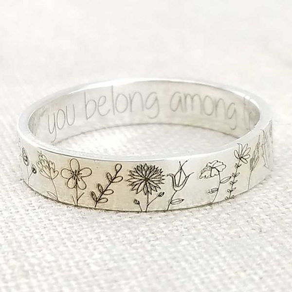 

ring fashion wildflowers rings for women simplicity carved dandelion flower floral daisy daffodil girls statement gift, Golden;silver