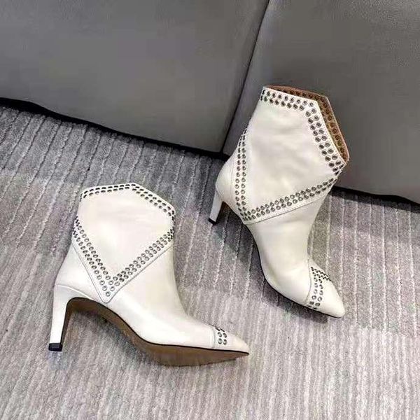 

boots women's shoes paris demka white genuine leather lahia eyelets ankle, Black