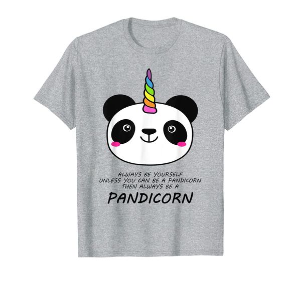 

always be yourself unless you can be a pandicorn t shirt, White;black
