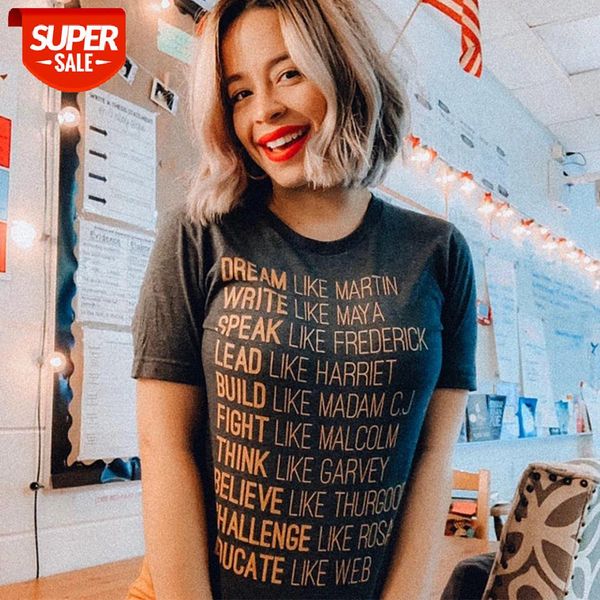 

sunfiz yf summer style tee dream like martin lead like harriet black history quotes slogan t-shirt tumblr fashion tee #m84m, White