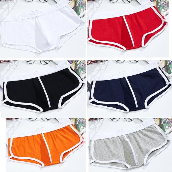 

underpants 6pcs male cotton underwear men's boxers panties breathable man boxer solid comfortable shorts large size, Black;white