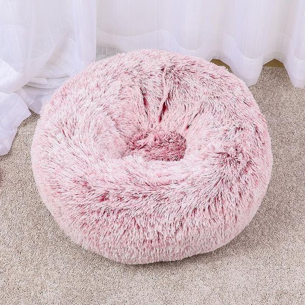 

cat beds & furniture whpc round pet bed nest short long plush house for soft kennel dog winter warm puppy cushion mats
