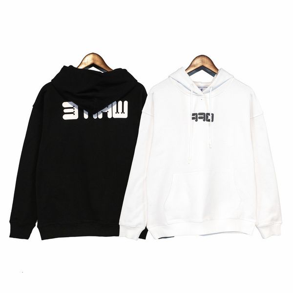 

youth loose hooded 2021off-white fashion letter printed sweater, Black