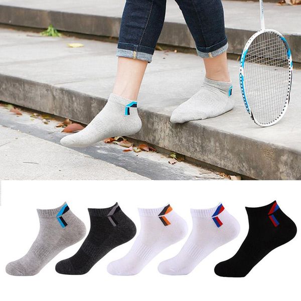 

men's socks 5 pairs breathable sports men ankle cotton mesh casual athletic thin cut short mens, Black