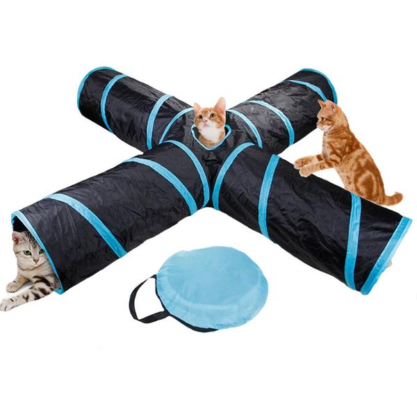 

cat toys 4-way tunnel for indoor large interactive kitty collapse toy cats