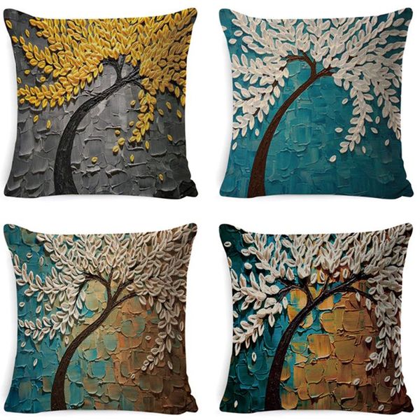 

pillow case 4pcs christmas home decor animal deer pattern printed throw covers winter cushion cover pillowcase