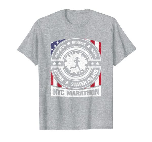 

nyc marathon awesome running america runner t-shirt, White;black