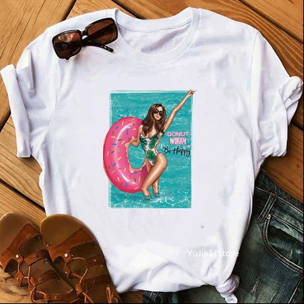 

summer vogue lady print fashion t shirt women hipster streewear graphic tees lovely friends, White