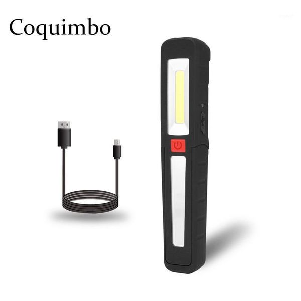 

flashlights torches portable led battery built in usb rechargeable 360 degree rotation working light torch maintenance cob1