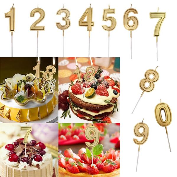 

40# gold number birthday numeral candles number cake decor for adults kids party supplies decoration cake candles decorations