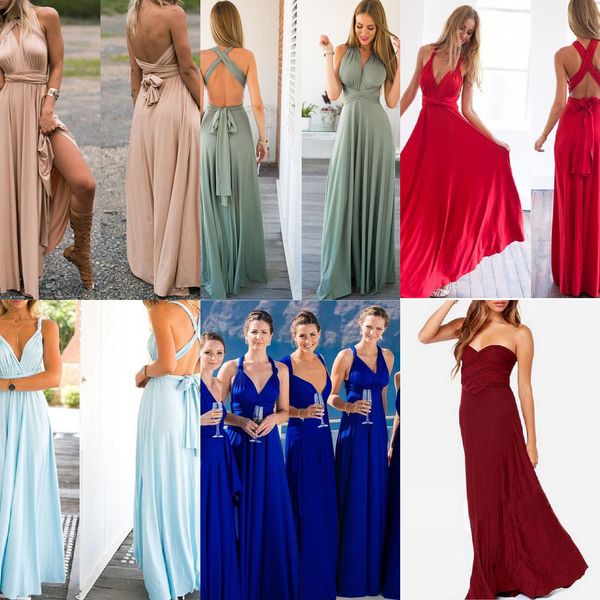 Ladies Sexy Women Maxi Club Dress Bandage Long Party Multiway Swing Dress Convertible Infinity Robe Damigelle d'onore Boho Women Dress X0521