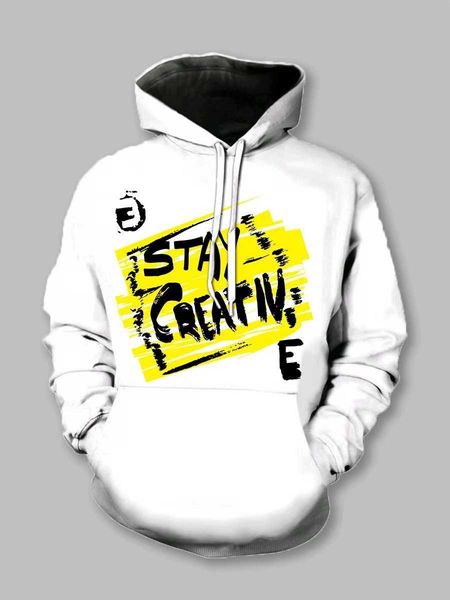 

2020 letter print 3d men's sweater cosplay clothing, Black