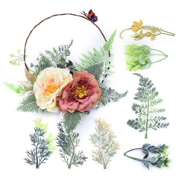 

10pcs plastic grass mini fake tree christmas decorations for home scrapbook wedding decorative flowers wreaths artificia qylwlg