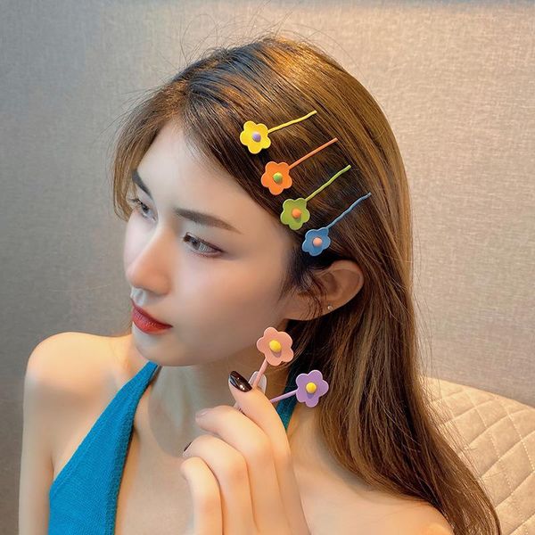 

hair accessories simplicity clips for women korean trendy flower headwear summer fashion design female sweet pins gift, Slivery;white