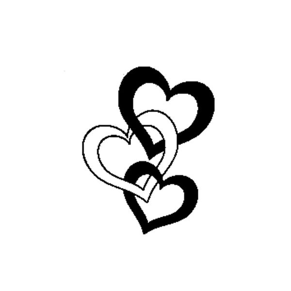 

12.2cm*15.5cm entwined hearts love romantic decor car sticker decal black/silver vinyl graphical c15-0634