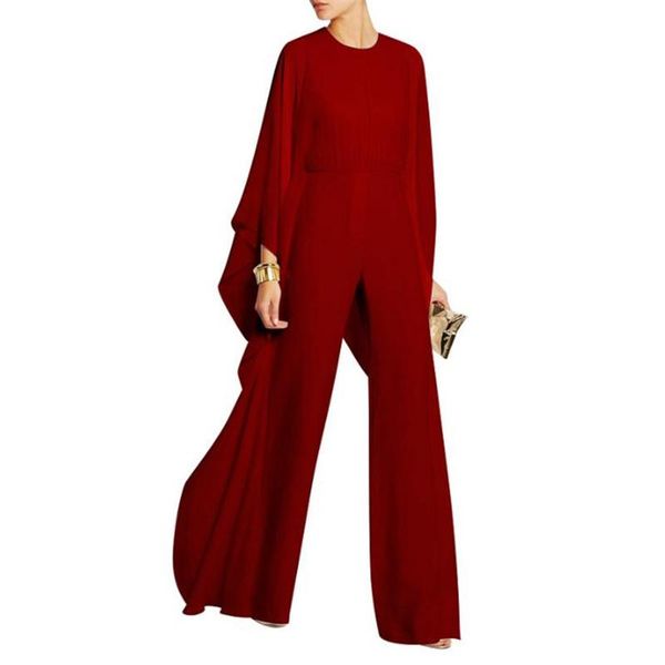 

women's jumpsuits & rompers queen's european and american wide-legged pants chiffon stitching long-sleeved spring summer fashion w, Black;white