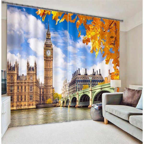 

curtain & drapes london architecture luxury blackout 3d curtains for living room office bedroom cortinas decor customized size pillowcase